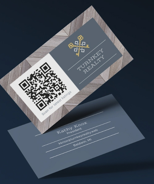 QR code business card sample.