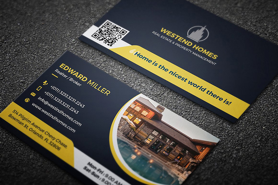 Broker business card sample.