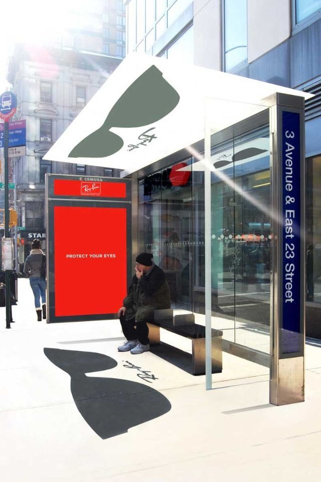 RayBans bus shelter ad that says 