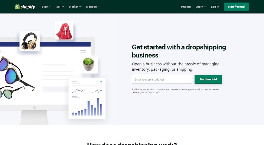 Shopify电子商务平台提供了一个简单的方法来创建一个dropshipping业务。