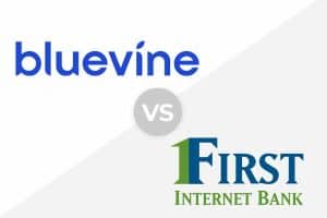 Bluevine和第一互联网银行的标志。
