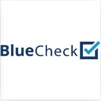 链接到BlueCheck主页在一个新的标签标志。