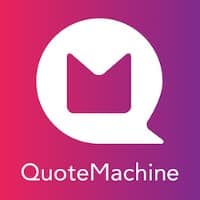 QuoteMachine徽标，在新选项卡中链接到QuoteMachine主页。