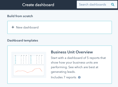 Create a dashboard in HubSpot.