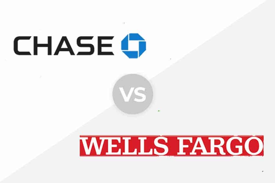 Chase vs Wells Fargo业务检查徽标。