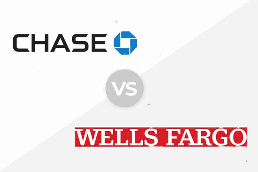 Chase vs Wells Fargo Business Checking logo.