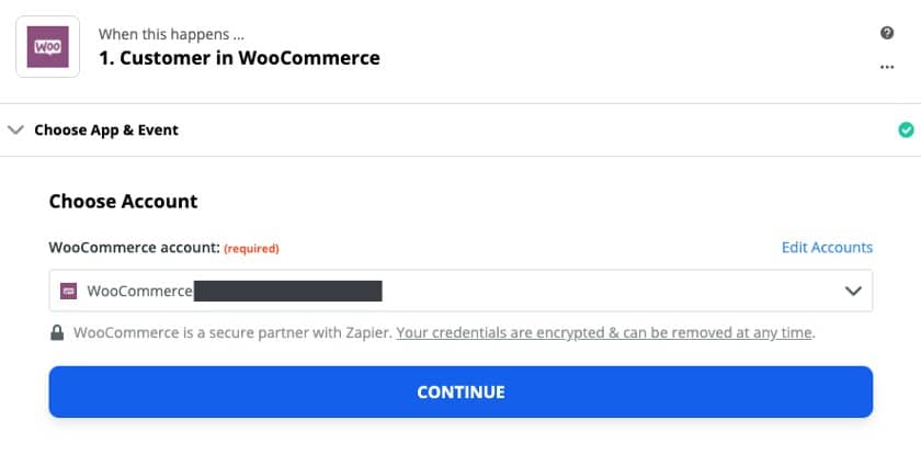 Zappier and WooCommerce being connected.