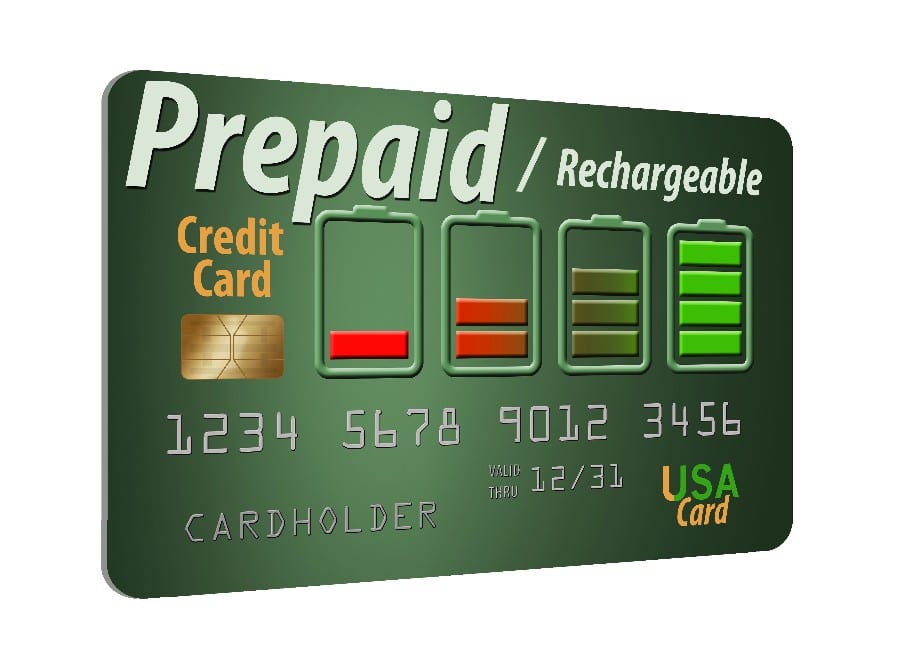 Prepaid card showing battery charging icons.