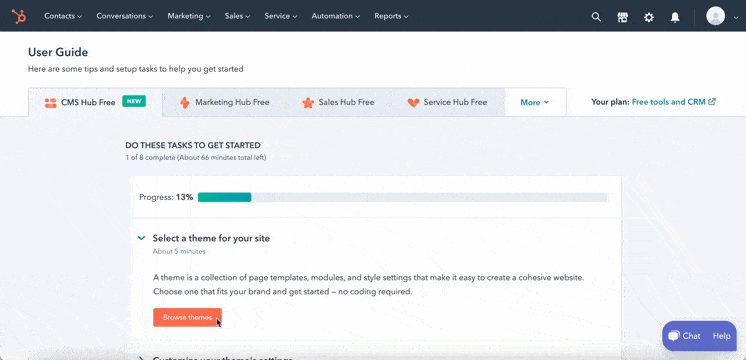 HubSpot free themes library