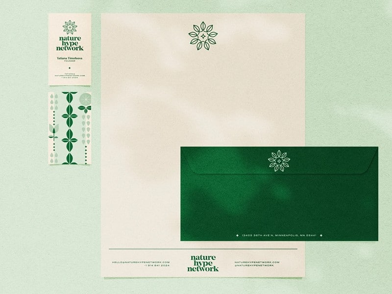 Dribble example of esthetic business letterhead for a wellness brand