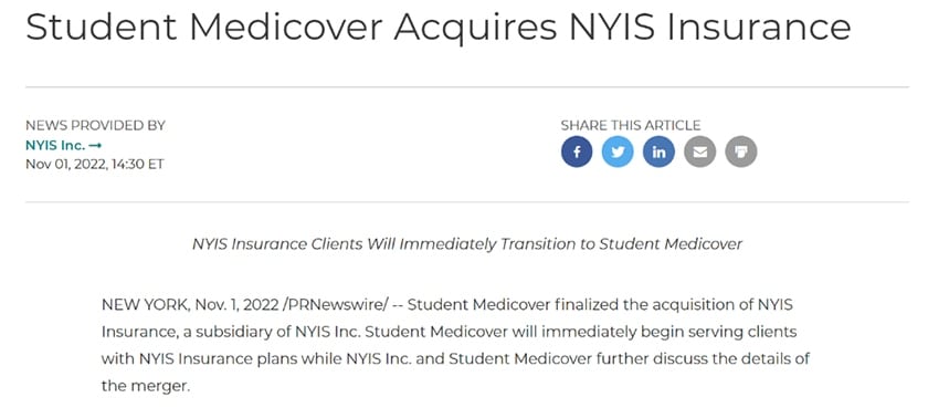 NYIS Inc press release with Corporate acquisition lead paragraph formatting