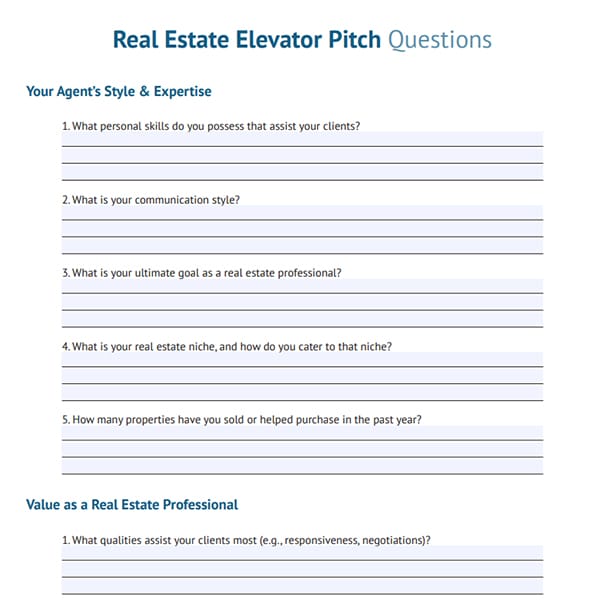 How to Create a Real Estate Elevator Pitch (+ Free Download) 雷竞技app