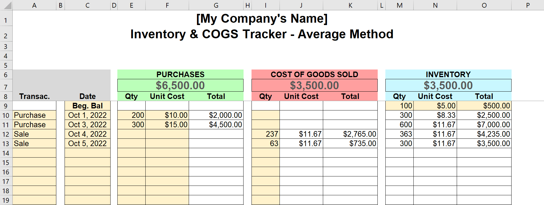 Free Inventory & COGS Tracker Template thumbnail