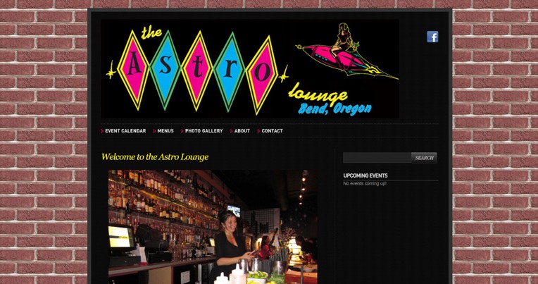 年代creenshot of The Astro Lounge Website home page.