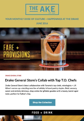 Example of a bar email newsletter.