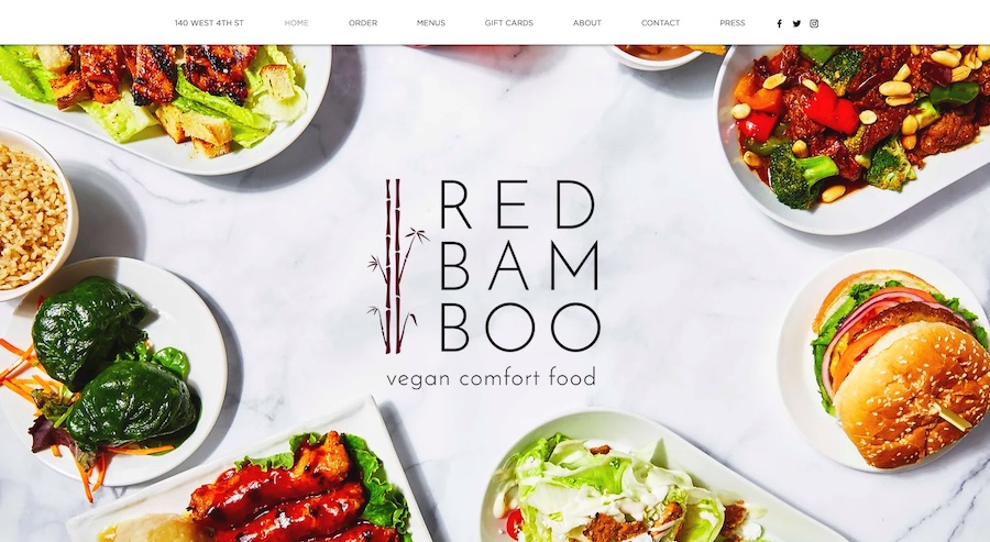 一个用Wix制作的小型企业餐厅网站的例子