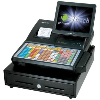 SAM4s SAP-630餐厅式电子收银机，带有彩色键盘。