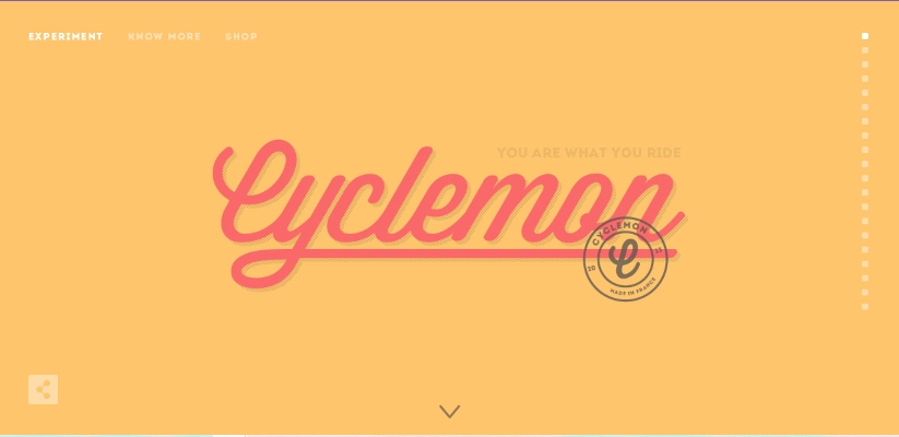 Cyclemon网站与黄色配色方案