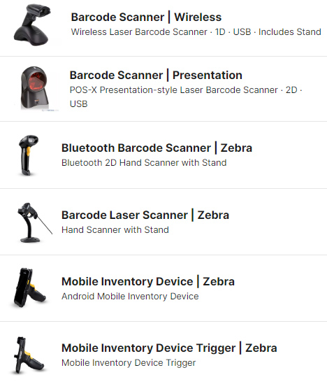 IT retail list of countertop barcode scanners.