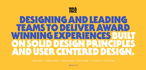 Warface网站设计与黄色配色方案