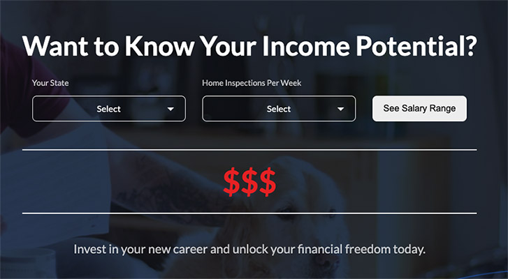 Home inspector income potential calculator from AHIT