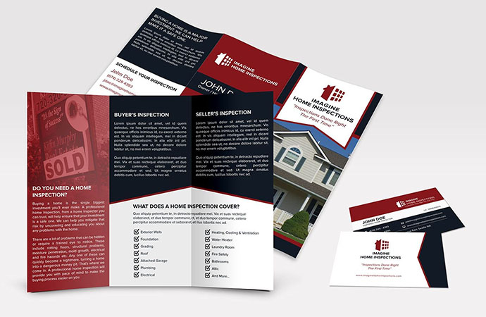 Example of home inspector marketing brochure from ATI Training marketing package