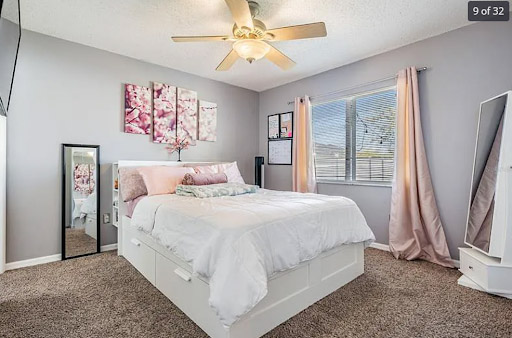 Example Zillow listing with a staged bedroom