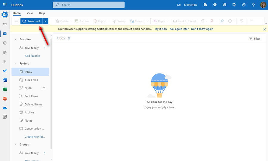 微软啊utlook creating new email.