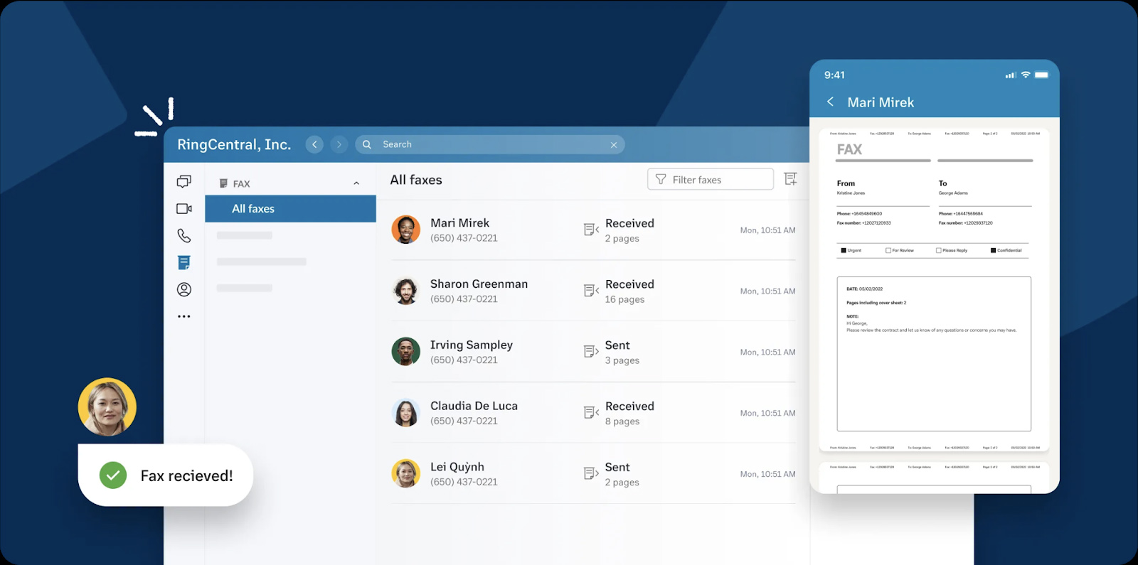 RingCentral MVP interface highlighting the 