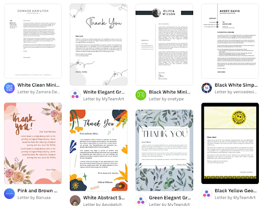 Canva letter template examples