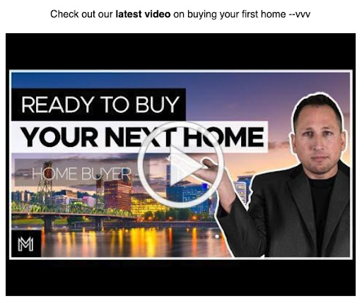 Example of a real estate agent email with CTA to a YouTube video