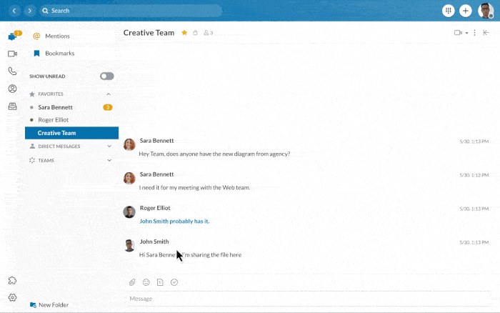 GIF showing how to create and join a team huddle.