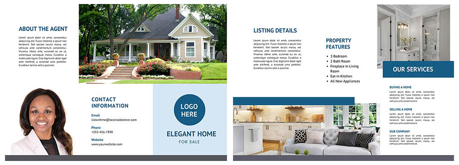 Tri-fold Double-sided Real Estate Brochure