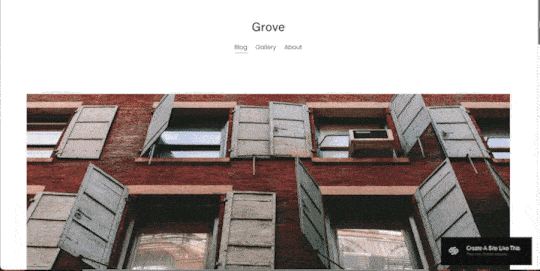 An example of the Grove Squarespace template with sample blogs