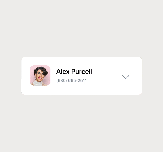 Podium’s contact profile showing the recent activities of a customer named Alex Purcell.