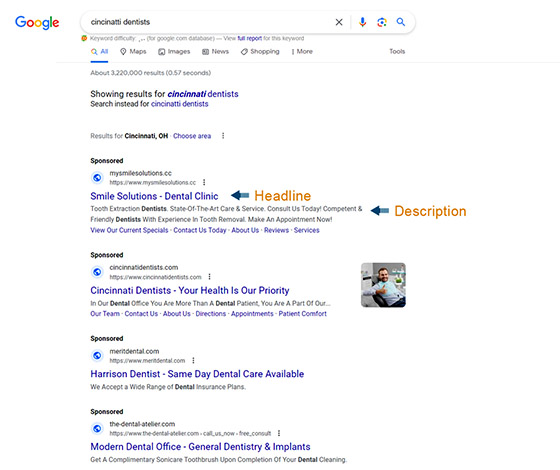 Screenshot of Google Ads