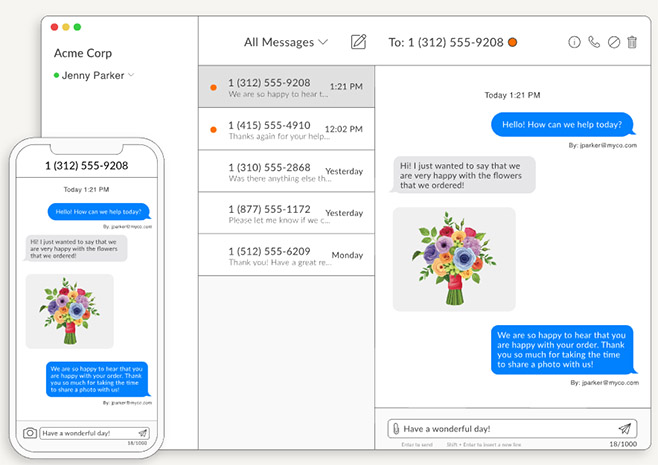 Talkrouteinterface for business messaging