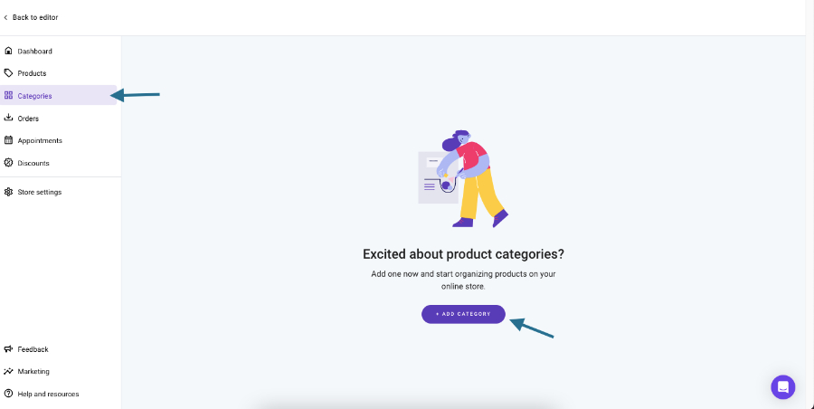 Adding product categories in your online store