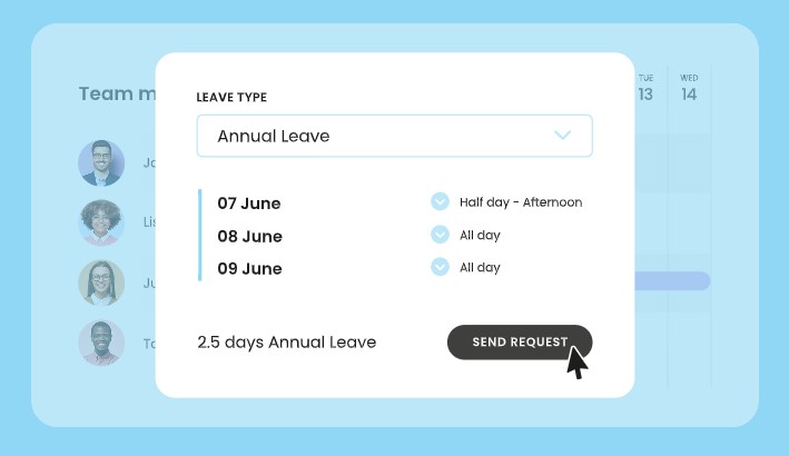 离开的离开日期,用户可以请求calendar.