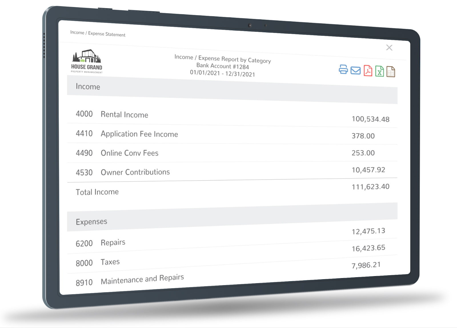 Rentec Direct's accounting features and tools.