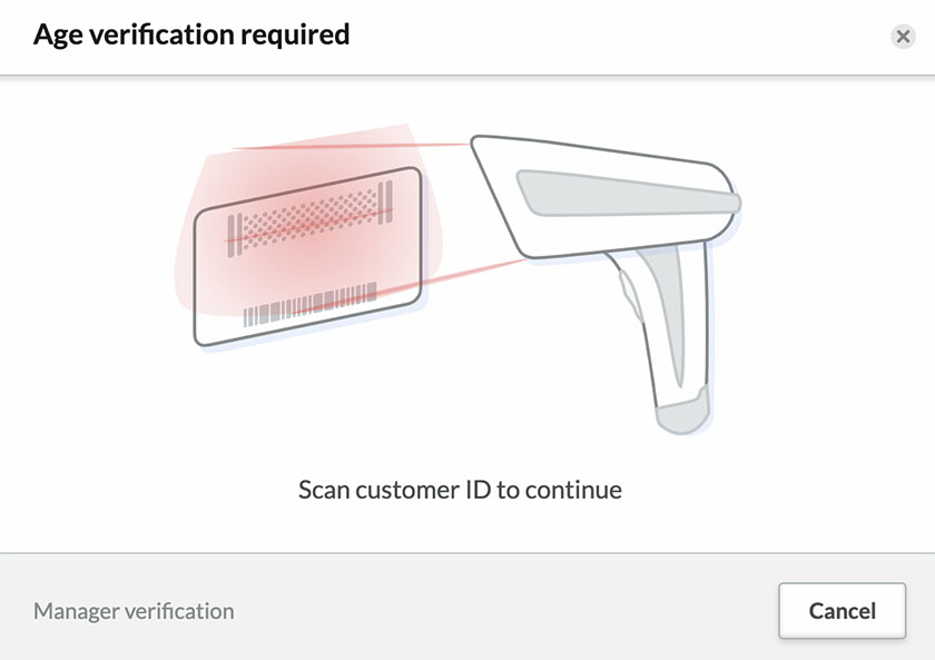ID scan prompt from Lightspeed Retail POS.