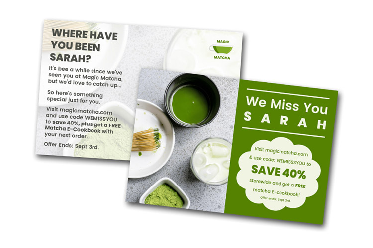 Sample customer re-engagement campaign from a cafe.