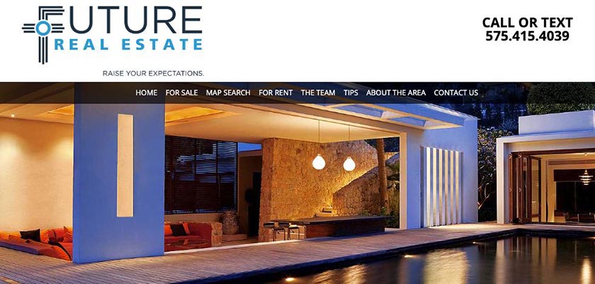 Future Real Estate website with tagline 