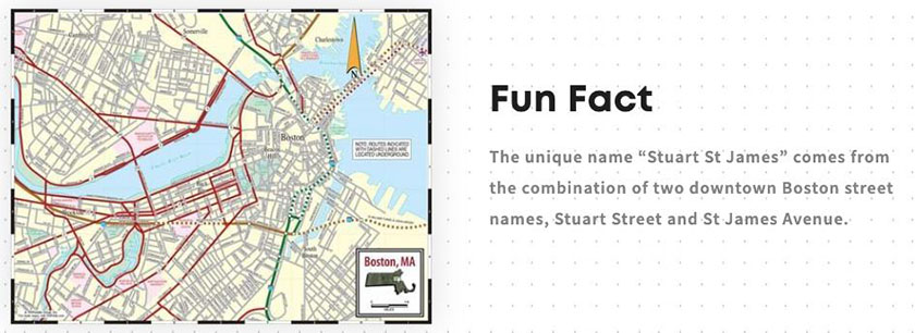 Map of downtown Boston with title 