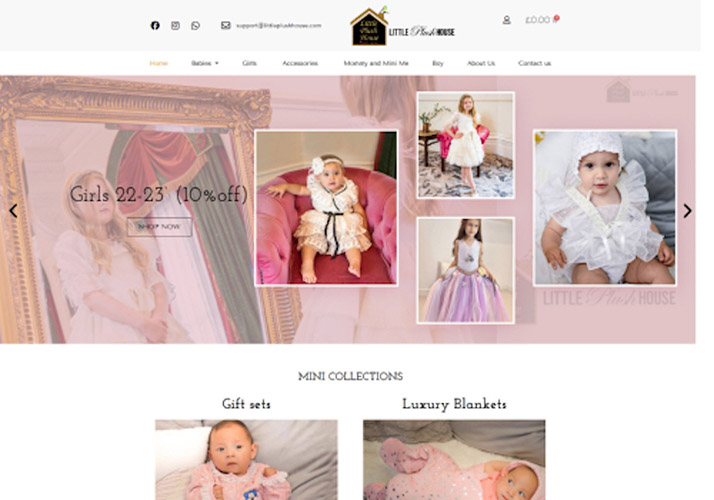 年代ample website for a children's clothing business designed by SEO Discovery.