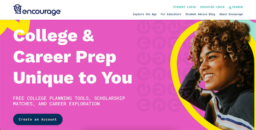 年代ample website for a college prep business designed by Straight North.