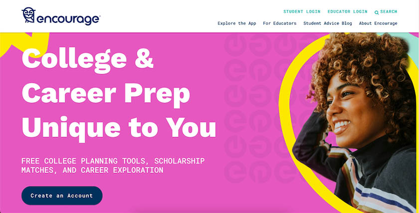 年代ample website for a college prep business designed by Straight North.