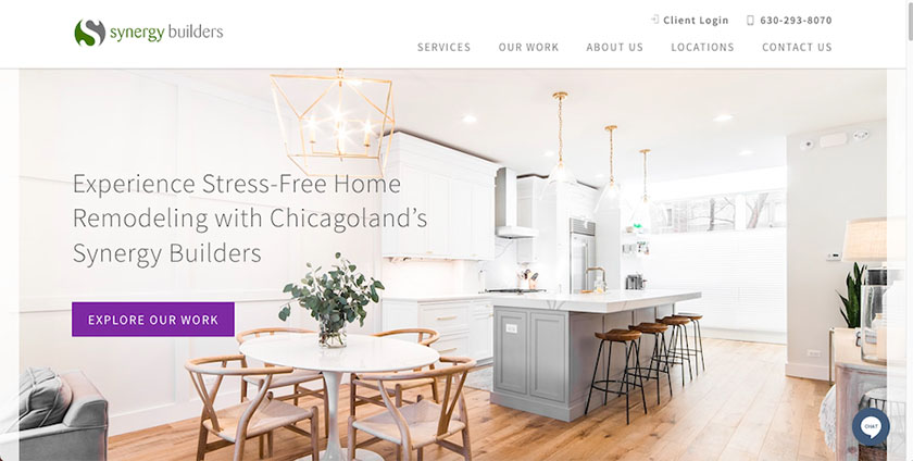 年代ample website for a home remodeling website designed by Straight North.