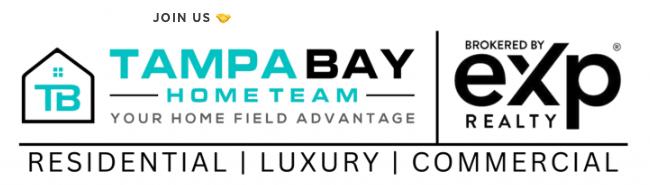 Tampa Bay Home Team logo and eXp Realty logo, with tagline, 