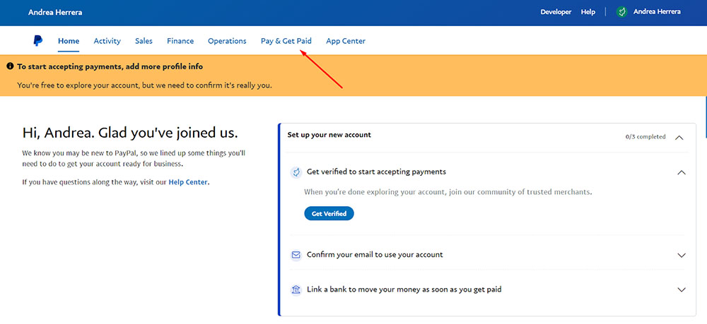 PayPal业务create a QR code.